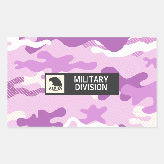Purple Camouflage Pattern 長方形シール (正面)