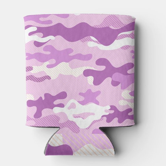 Purple Camouflage Pattern Beverage Insulator 缶クーラー (裏面)