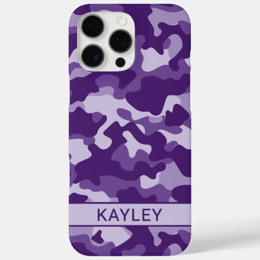 Purple Camouflage Personalized Case-Mate iPhoneケース (裏面)