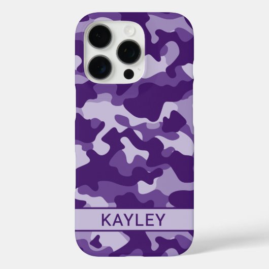 Purple Camouflage Personalized Case-Mate iPhoneケース (裏面)