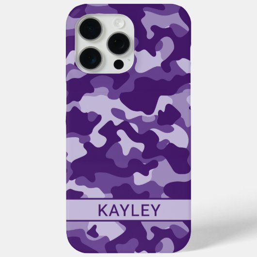 Purple Camouflage Personalized Case-Mate iPhoneケース (裏面)