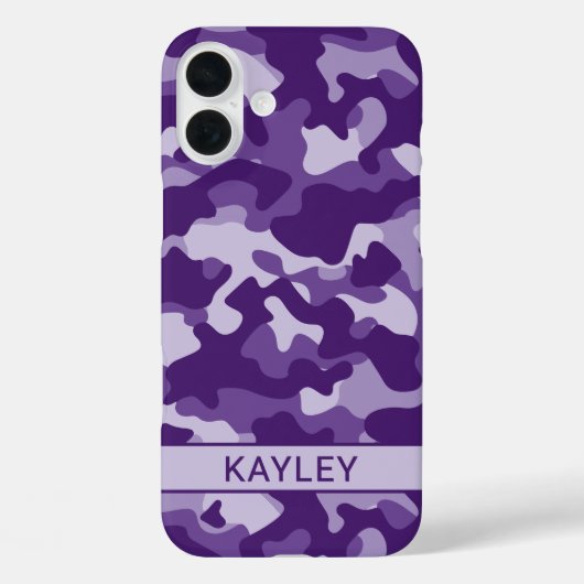 Purple Camouflage Personalized Case-Mate iPhoneケース (裏面)