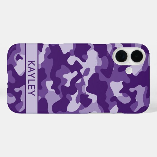 Purple Camouflage Personalized Case-Mate iPhoneケース (裏面 (横))