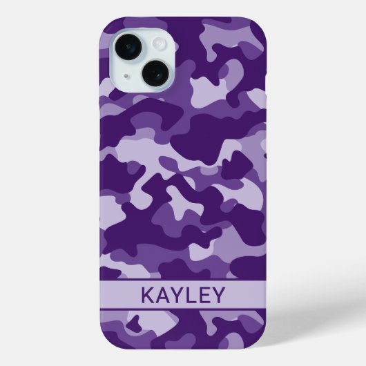 Purple Camouflage Personalized Case-Mate iPhoneケース (裏面)