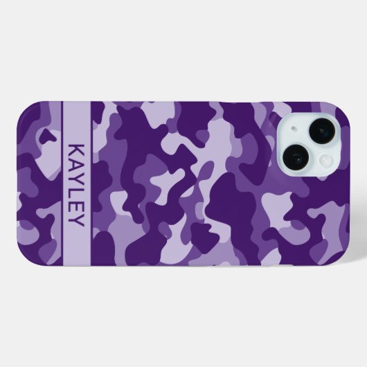 Purple Camouflage Personalized Case-Mate iPhoneケース (裏面 (横))