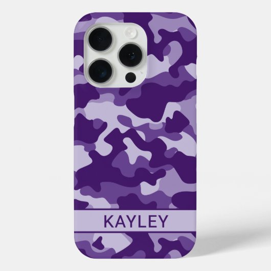 Purple Camouflage Personalized Case-Mate iPhoneケース (裏面)