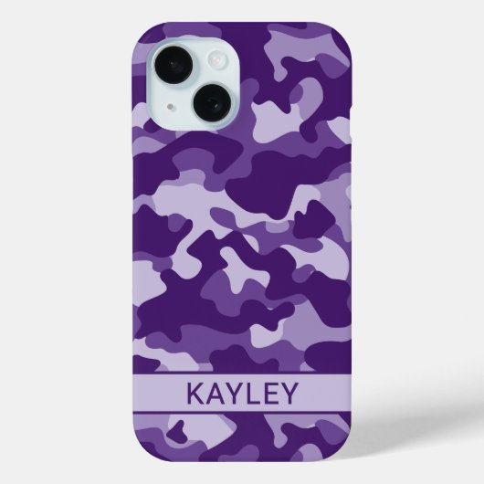 Purple Camouflage Personalized Case-Mate iPhoneケース (裏面)
