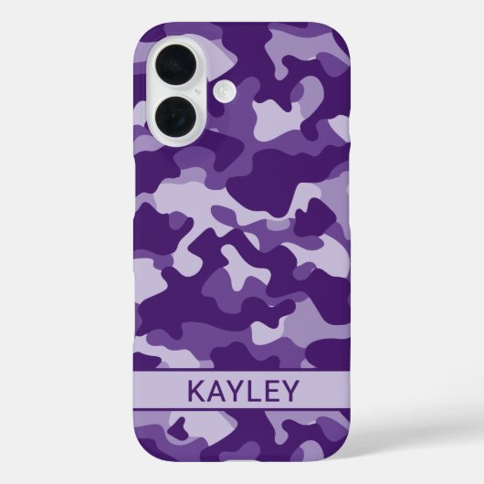 Purple Camouflage Personalized Case-Mate iPhoneケース (裏面)