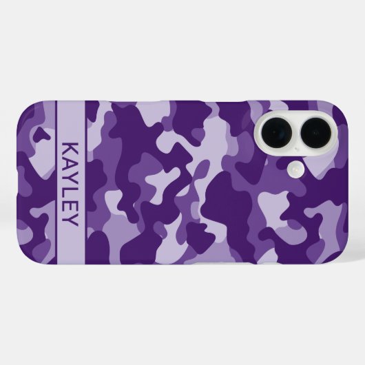 Purple Camouflage Personalized Case-Mate iPhoneケース (裏面 (横))