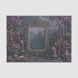 Purple Candle Ornate Gold Mirror Fantasy Castle 薄葉紙