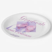Purple Cap Graduation Party Paper ペーパープレート (アングル)