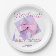 Purple Cap Graduation Party Paper