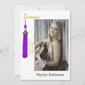 Purple Cap Graduation Photo  案内状 (正面)
