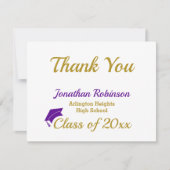 Purple Cap Graduation Thank You サンキューカード (正面)