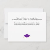 Purple Cap Graduation Thank You サンキューカード (裏面)