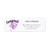 Purple Cap Modern Return Address Labels ラベル (正面)