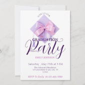 Purple Cap Photo Graduation Party Invitation 招待状 (裏面)
