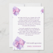 Purple Cap Photo Graduation Thank You Card 招待状 (裏面)