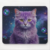Purple Cat Mouse Pad – Perfect Gift for Cat Lovers マウスパッド (正面)