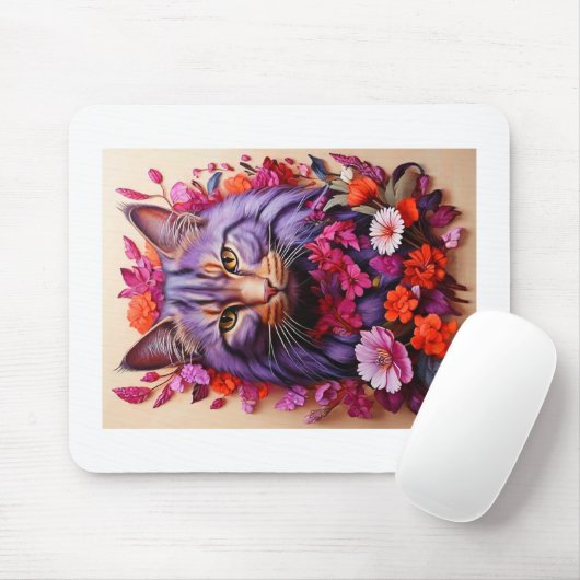 Purple Cat Mouse Pad – Perfect Gift for Cat Lovers マウスパッド (マウス)