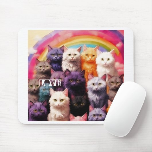 Purple Cat Mouse Pad – Perfect Gift for Cat Lovers マウスパッド (マウス)