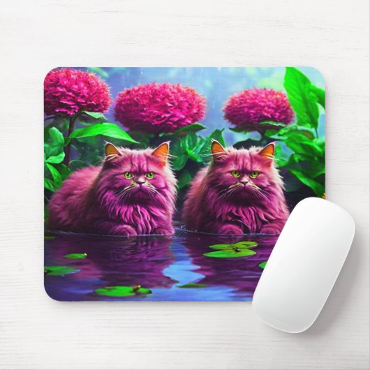 Purple Cat Mouse Pad – Perfect Gift for Cat Lovers マウスパッド (マウス)