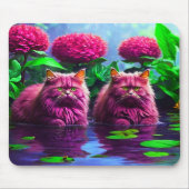 Purple Cat Mouse Pad – Perfect Gift for Cat Lovers マウスパッド (正面)