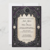Purple Celestial Gothic Wedding Invitation 招待状 (正面)