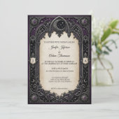Purple Celestial Gothic Wedding Invitation 招待状 (スタンド正面)