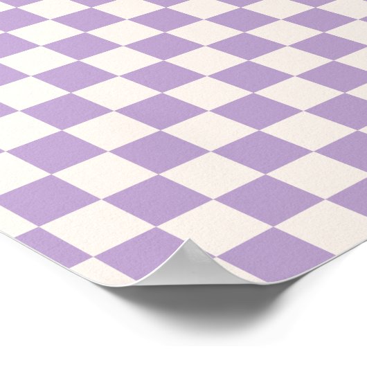Purple Check, Checkerboard Pattern, Checkered ポスター (角)