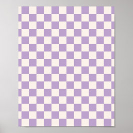 Purple Check, Checkerboard Pattern, Checkered ポスター