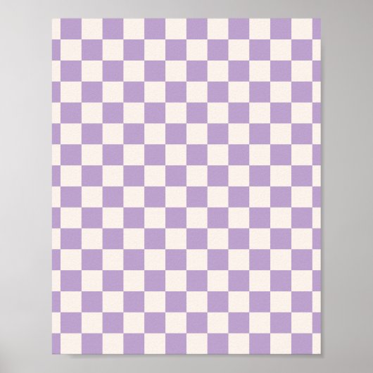 Purple Check, Checkerboard Pattern, Checkered ポスター (正面)