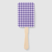 Purple Checker Diamond Pattern ハンドファン (正面)