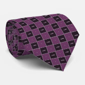 Purple Checkerboard Logo Pattern ネクタイ (ロール)