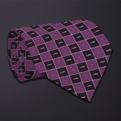 Purple Checkerboard Logo Pattern ネクタイ