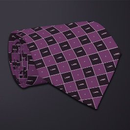 Purple Checkerboard Logo Pattern ネクタイ