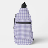Purple Checkerboard Pattern スリングバッグ (正面)