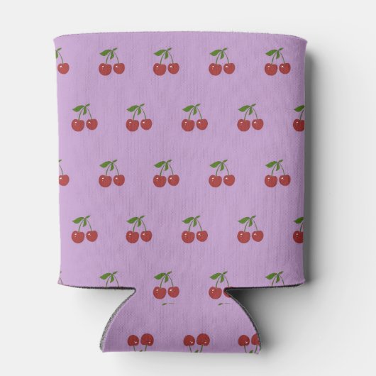 Purple Cherry Pattern Fresh Fruit Modern Party 缶クーラー (裏面)