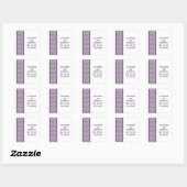 Purple Chevron 縁ど Save the Dateステッカー スクエアシール (シート)