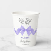 Purple Chic Bow She's Tying the Knot Bridal Shower 紙コップ (裏面)