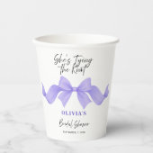 Purple Chic Bow She's Tying the Knot Bridal Shower 紙コップ (正面)
