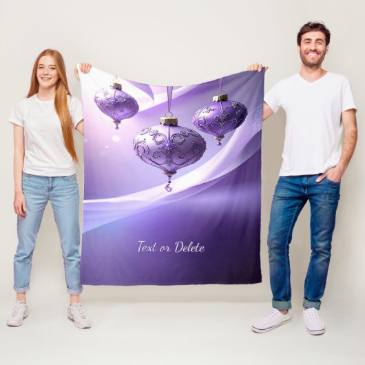 Purple Christmas Ball Fleece Blanket フリースブランケット (インサイチュ)
