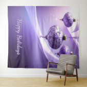 Purple Christmas Ball Holiday Backdrop タペストリー (インサイチュ(横))