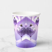 Purple Christmas Ball Holiday Paper Cups 紙コップ (右)