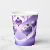 Purple Christmas Ball Holiday Paper Cups 紙コップ (正面)