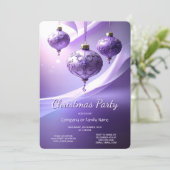 Purple Christmas Ball Holiday Party Invitation 招待状 (スタンド正面)