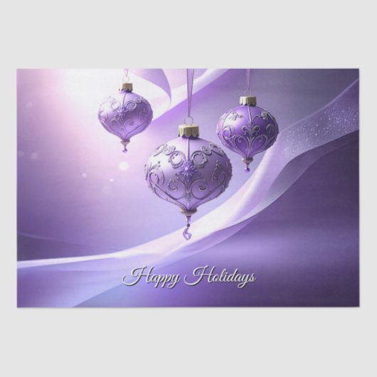 Purple Christmas Ball Holiday Tissue Paper 薄葉紙 (正面)