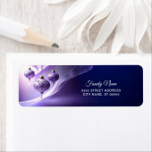 Purple Christmas Ball Return Address Label ラベル (インサイチュ)