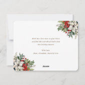 Purple Christmas Blessings Holly Berries Photo シーズンカード (裏面)