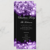 Purple Christmas Lights招待状プログラム&メニュー 招待状 (正面/裏面)